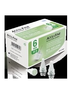 Accu-Fine Aghi Penna Per Insulina 4mm 32G 100 Pezzi